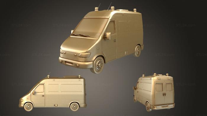 Автомобили и транспорт (Скорая помощь ЕС, CARS_0503) 3D модель для ЧПУ станка